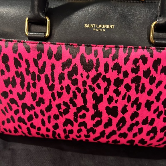 Authentic Saint Laurent Calfskin Printed Leopard with FREE YSL WALLET - Picture 11 of 17